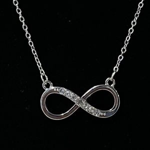 Swarovski crystal infinity symbol silver necklace